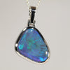 Lightning Ridge Solid Black Opal White Gold Pendant (12mm x 11mm) Code - Z128