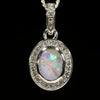 Natural Australian Boulder Opal and Diamond White Gold Pendant (8mm x 6mm) Code - Z133