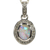 Natural Australian Boulder Opal and Diamond White Gold Pendant (8mm x 6mm) Code - Z133