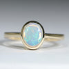 Coober Pedy Crystal Opal Gold Ring - Size 7 US Code - T56