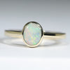 Natural Solid Australian Boulder Opal Gold Ring - Size 6.25  US Code - T55