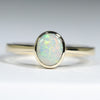 Natural Solid Australian Boulder Opal Gold Ring - Size 6.25  US Code - T55