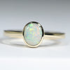 Natural Solid Australian Boulder Opal Gold Ring - Size 6.25  US Code - T55