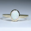 Coober Pedy White Opal Gold Ring - Size 7.5 US Code - T30