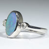 Coober Pedy Soild Opal and Diamond White Gold Ring - Size 7 US Code - T91