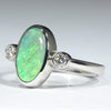 Coober Pedy Soild Opal and Diamond White Gold Ring - Size 7 US Code - T91