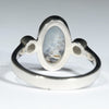 Coober Pedy Soild Opal and Diamond White Gold Ring - Size 7 US Code - T91