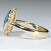 Lightning Ridge Black Opal and Diamond Gold Ring Size 7 Code - T54