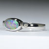 Natural Solid Australian Boulder Opal and Diamond White Gold Ring - Size 7  US Code - T53