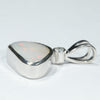 Coober Pedy Solid White Opal and Diamond Silver Pendant with Silver Chain (14mm x 7.5mm) Code - Y456