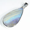 Large Australian Boulder Opal Silver Pendant with Silver Chain (32mm x 18mm) Code - Y464