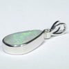 Coober Pedy Solid Dark Opal and Diamond Silver Pendant with Silver Chain (15.5mm x 9.5mm) Code - Y459