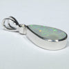 Coober Pedy Solid Dark Opal and Diamond Silver Pendant with Silver Chain (15.5mm x 9.5mm) Code - Y459