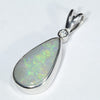 Coober Pedy Solid Dark Opal and Diamond Silver Pendant with Silver Chain (15.5mm x 9.5mm) Code - Y459