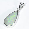 Coober Pedy Solid Dark Opal and Diamond Silver Pendant with Silver Chain (15.5mm x 9.5mm) Code - Y459