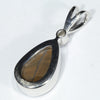 Australian Boulder Opal and Diamond Silver Pendant with Silver Chain (12mm x 8mm)  Code - Y449