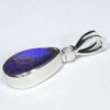 Australian Boulder Opal and Diamond Silver Pendant with Silver Chain (12mm x 8mm)  Code - Y449
