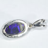 Lightning Ridge Black Opal and Diamond Silver Pendant with Silver Chain (11mm x 6.5mm) Code - Y451