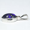 Lightning Ridge Black Opal and Diamond Silver Pendant with Silver Chain (11mm x 6.5mm) Code - Y451