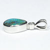 Australian Boulder Opal and Diamond Silver Pendant with Silver Chain (9mm x 7mm)  Code - Y457