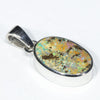 Australian Boulder Opal Silver Pendant with Silver Chain (13mm x 9mm) Code - Y461