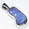 Australian Boulder Opal Silver Pendant with Silver Chain (17mm x 8mm) Code - Y462