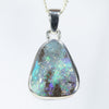 Australian Boulder Opal Silver Pendant with Silver Chain (15mm x 12mm) Code - Y450