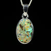 Australian Boulder Opal Silver Pendant with Silver Chain (13mm x 9mm) Code - Y461
