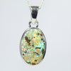 Australian Boulder Opal Silver Pendant with Silver Chain (13mm x 9mm) Code - Y461