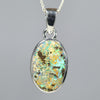 Australian Boulder Opal Silver Pendant with Silver Chain (13mm x 9mm) Code - Y461