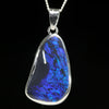 Lightning Ridge Black Opal Silver Pendant with Silver Chain (24mm x 14mm) Code - Y452