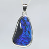 Lightning Ridge Black Opal Silver Pendant with Silver Chain (24mm x 14mm) Code - Y452
