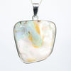 Large Australian Boulder Opal Silver Pendant with Silver Chain (24mm x 23mm) Code - Y453