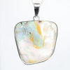 Large Australian Boulder Opal Silver Pendant with Silver Chain (24mm x 23mm) Code - Y453