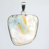 Large Australian Boulder Opal Silver Pendant with Silver Chain (24mm x 23mm) Code - Y453