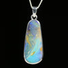 Australian Boulder Opal Silver Pendant with Silver Chain (25.5mm x 11mm) Code - Y425