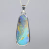 Australian Boulder Opal Silver Pendant with Silver Chain (25.5mm x 11mm) Code - Y425