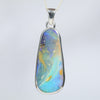 Australian Boulder Opal Silver Pendant with Silver Chain (25.5mm x 11mm) Code - Y425