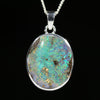 Australian Boulder Opal Silver Pendant with Silver Chain (18mm x 15mm) Code - Y407