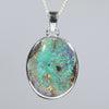 Australian Boulder Opal Silver Pendant with Silver Chain (18mm x 15mm) Code - Y407