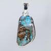 Australian Boulder Opal Silver Pendant with Silver Chain (20mm x 10.5mm) Code - Y408