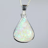 Natural Coober Pedy Solid Opal Silver Pendant with Silver Chain (15mm x 12.5mm) Code - Y410