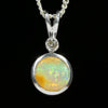 Australian Boulder Opal and Diamond Silver Pendant with Silver Chain (7mm x 7mm)  Code - Y412