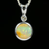 Australian Boulder Opal and Diamond Silver Pendant with Silver Chain (7mm x 7mm)  Code - Y412