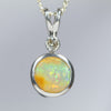 Australian Boulder Opal and Diamond Silver Pendant with Silver Chain (7mm x 7mm)  Code - Y412