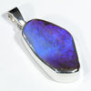 Australian Boulder Opal Silver Pendant with Silver Chain (24mm x 14mm) Code - Y406
