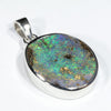 Australian Boulder Opal Silver Pendant with Silver Chain (18mm x 15mm) Code - Y407