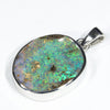 Australian Boulder Opal Silver Pendant with Silver Chain (18mm x 15mm) Code - Y407