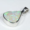 Natural Coober Pedy Solid Opal Silver Pendant with Silver Chain (15mm x 12.5mm) Code - Y410