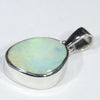Natural Coober Pedy Solid Opal Silver Pendant with Silver Chain (13mm x 11mm) Code - Y411